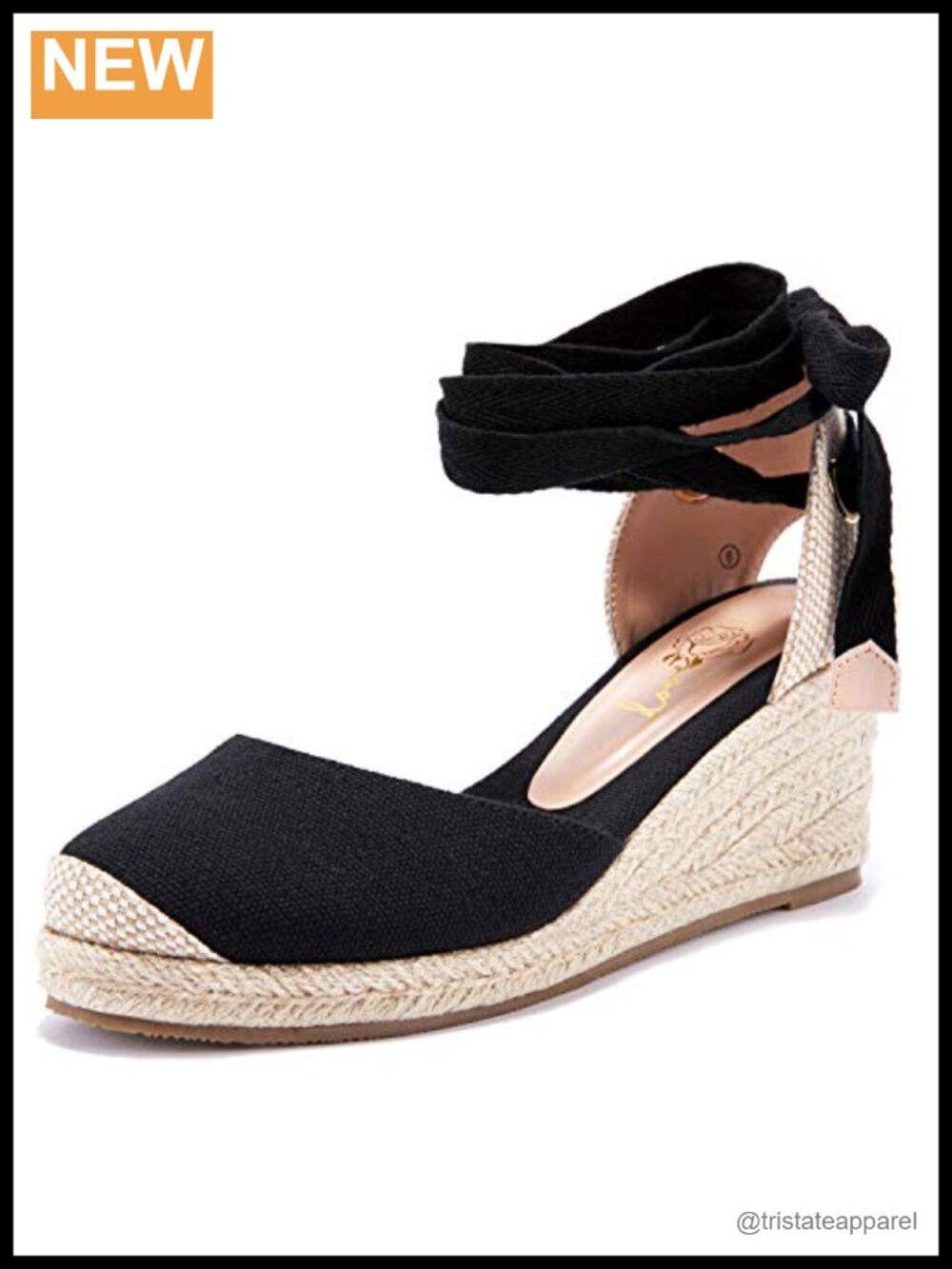 Women's Lace Up Closed Toe Espadrille Platform Wedge Sandals Canvas Lightweight